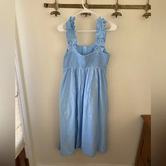 LAKE Pajamas Lolly Swiss Dot Dress in Morning Blue size Small - Picture 3 of 6